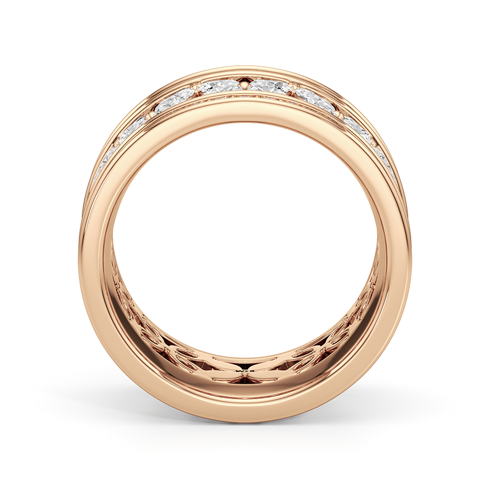 Wildflower Eternity Ring with 18KT Rose Gold / Lab / 3 9/10 Cut Diamond in 14KT Rose Gold / Lab / 3 9/10 view 4
