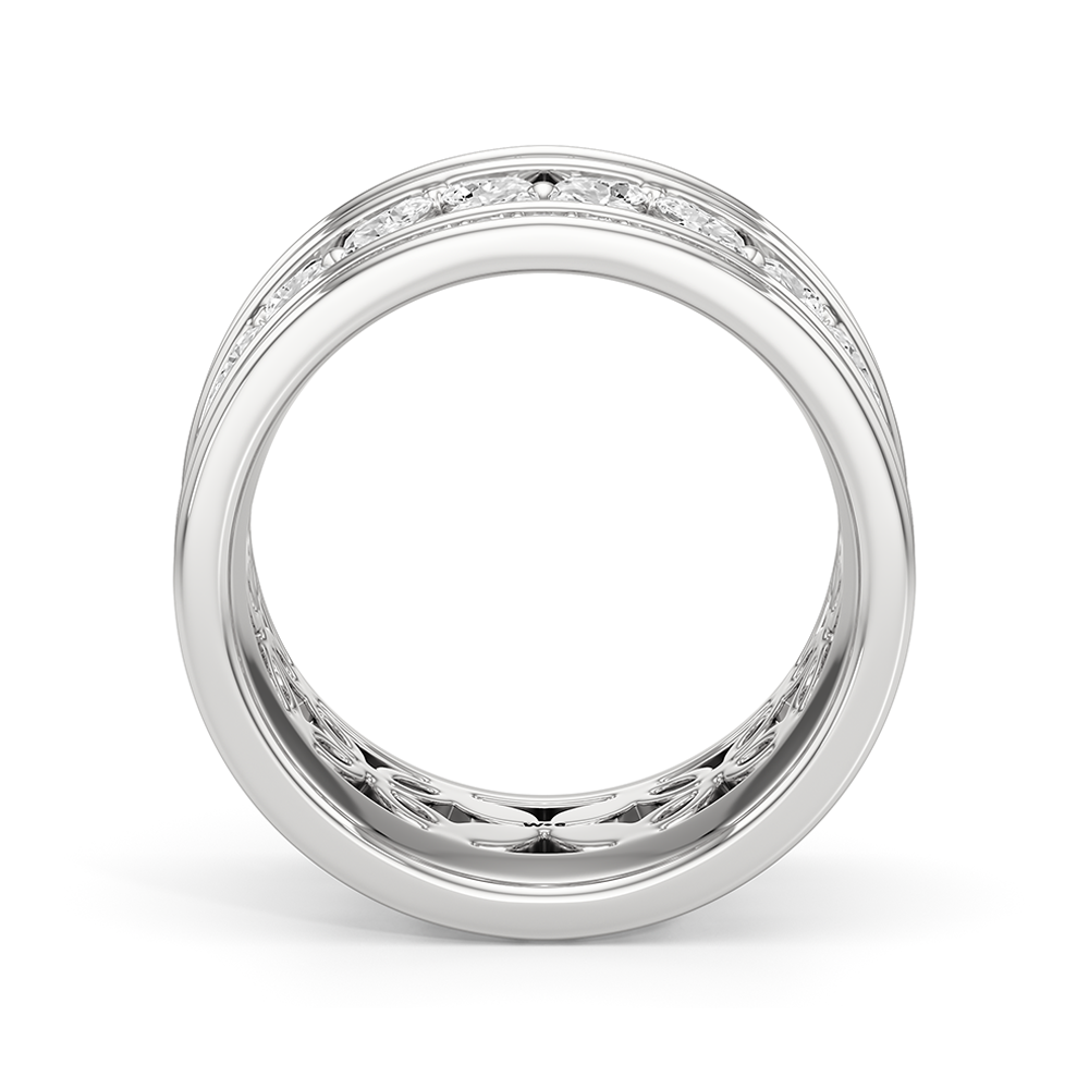 Wildflower Eternity Ring Size 6.25 with Platinum / Lab / 3 9/10 Cut Diamond in 14KT Platinum / Lab / 3 9/10 view 4
