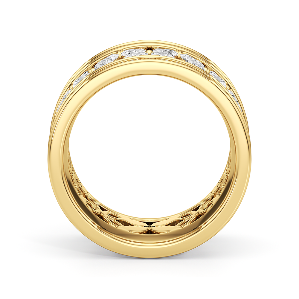 Wildflower Eternity Ring with 18KT Yellow Gold / Lab / 3 9/10 Cut Diamond in 14KT Yellow Gold / Lab / 3 9/10 view 4
