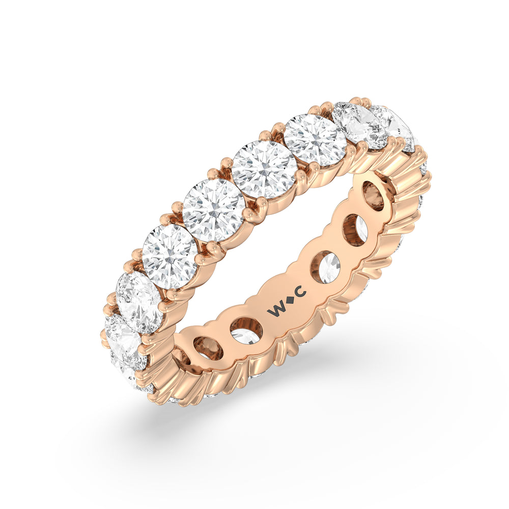 Classic Shared Prong Diamond Eternity Ring (F/G SI+) with 18KT Rose Gold / Lab / 4 1/4 Cut Diamond in 14KT Rose Gold / Lab / 4 1/4 view 3
