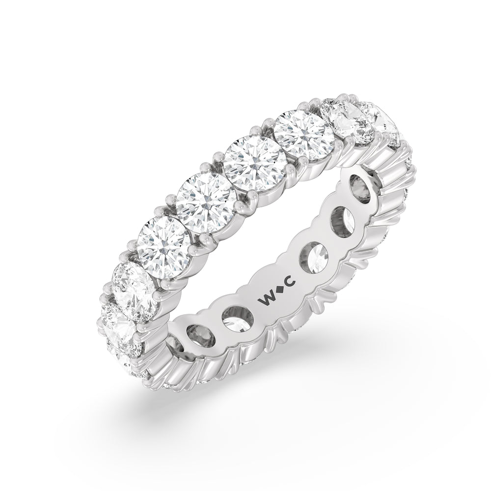 Classic Shared Prong Diamond Eternity Ring (F/G SI+) with Platinum / Lab / 4 1/4 Cut Diamond in 14KT Platinum / Lab / 4 1/4 view 3
