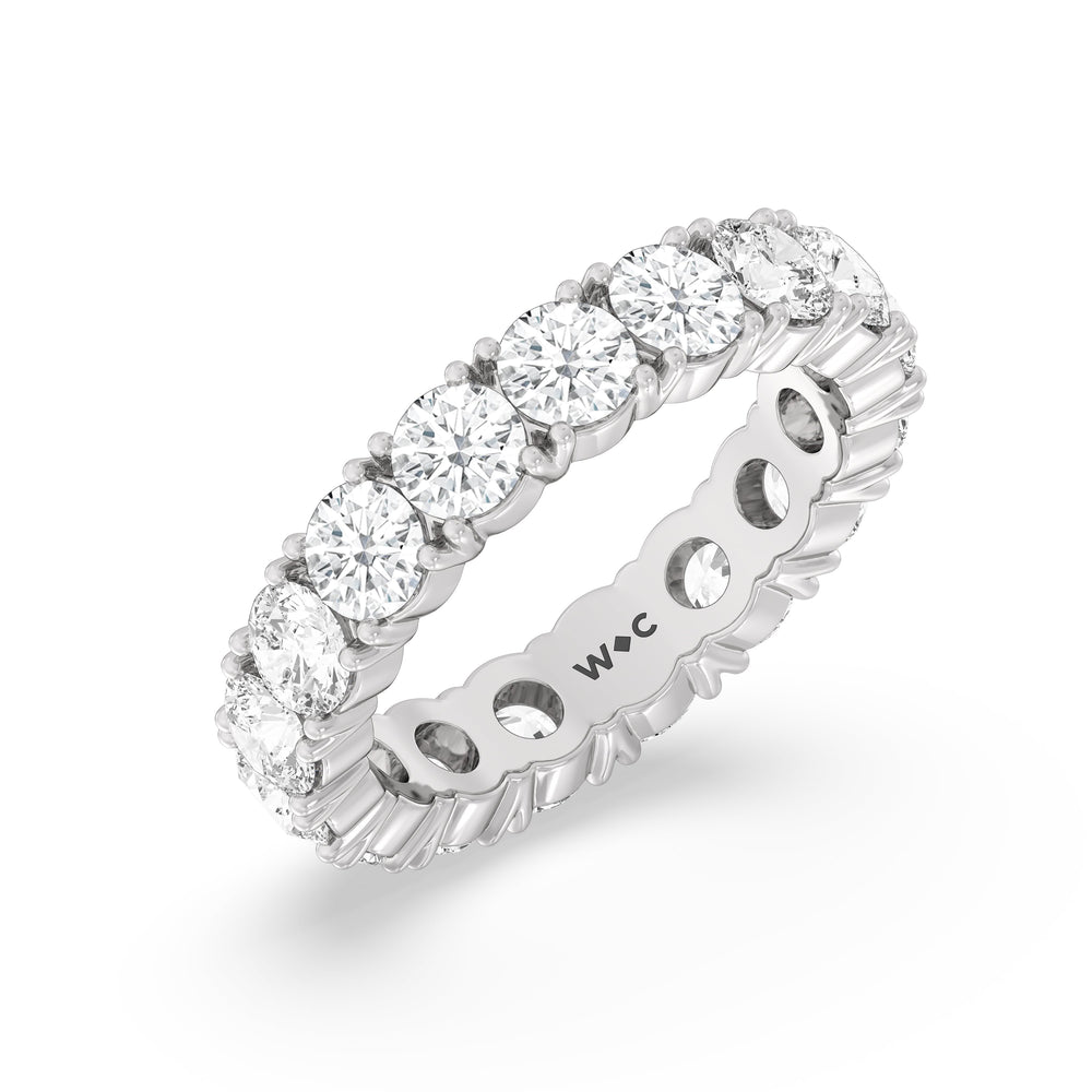 Classic Shared Prong Diamond Eternity Ring (E+ VS+) Size 9.25 with 14KT White Gold / Lab / 4 1/4 Cut Diamond in 14KT White Gold / Lab / 4 1/4 view 3
