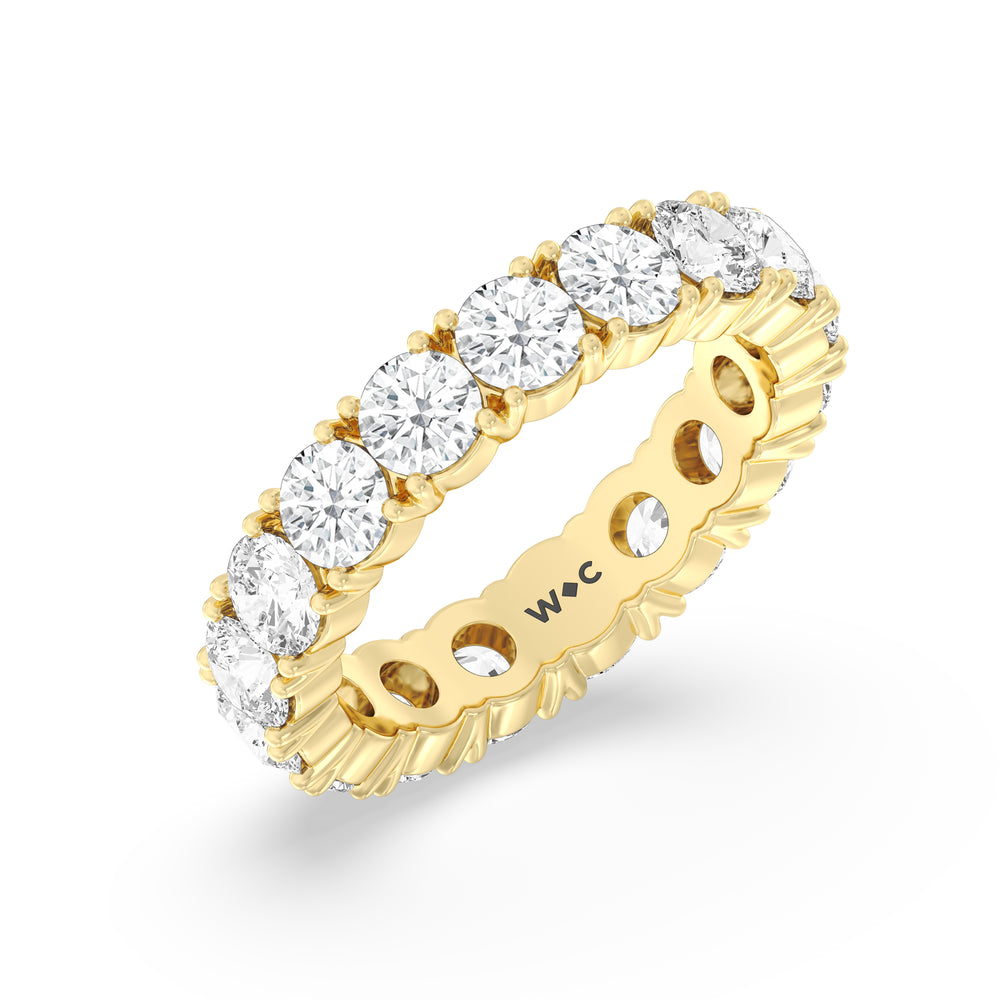 Classic Shared Prong Diamond Eternity Ring (F/G SI+) with 18KT Yellow Gold / Lab / 4 1/4 Cut Diamond in 14KT Yellow Gold / Lab / 4 1/4 view 3
