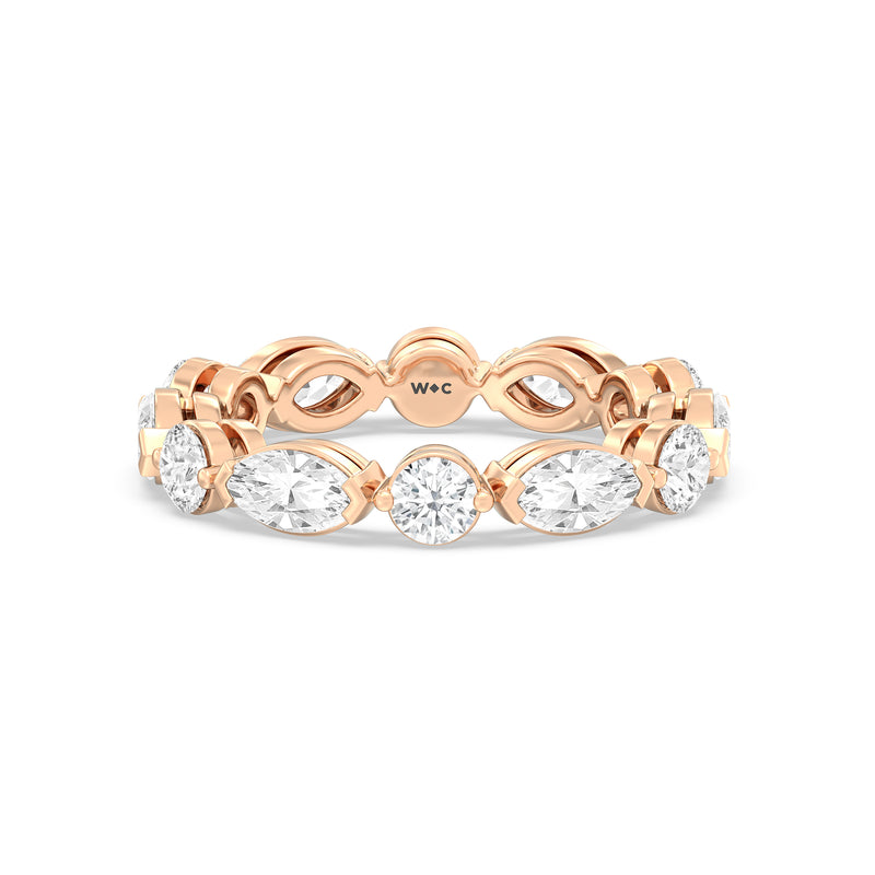East-West Marquise and Round Eternity Ring