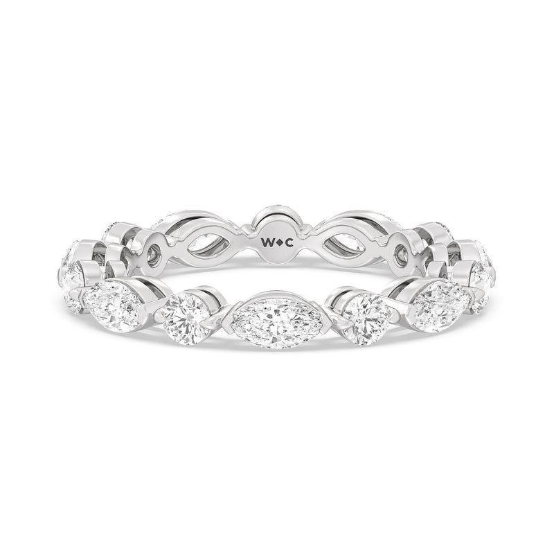 East-West Marquise and Round Eternity Ring