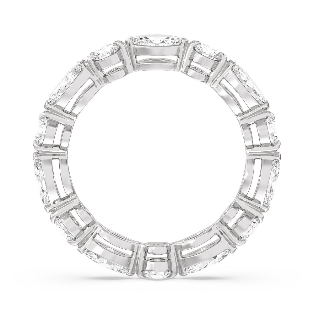 East-West Marquise and Round Eternity Ring with Platinum / Natural / 2 1/5 Cut Diamond in 14KT Platinum / Natural / 2 1/5 view 3
