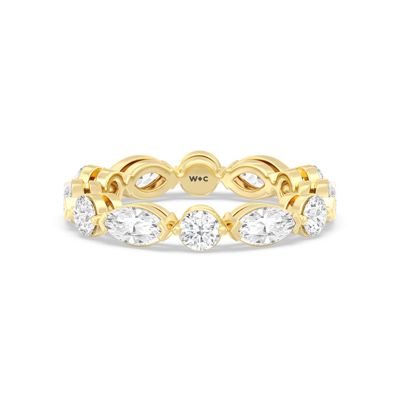 East-West Marquise and Round Eternity Ring