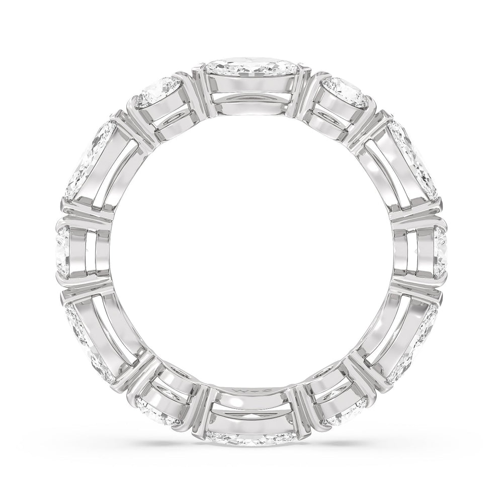 East-West Marquise and Round Eternity Ring with Platinum / Natural / 2 3/8 Cut Diamond in 14KT Platinum / Natural / 2 3/8 view 3
