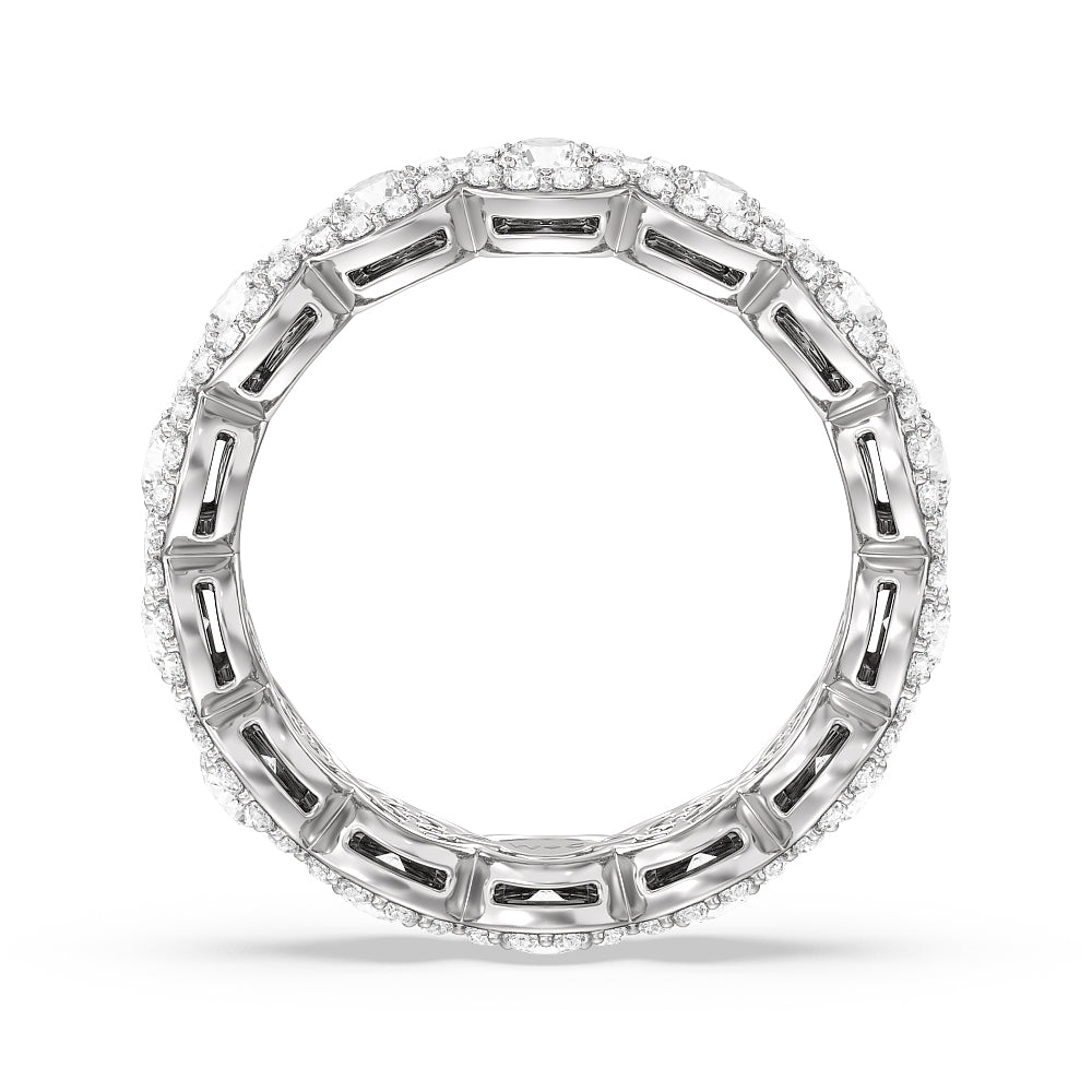 Round Halo Eternity Ring (F/G SI+) with Platinum / Natural / 2 5/8 Cut Diamond in 14KT Platinum / Natural / 2 5/8 view 2
