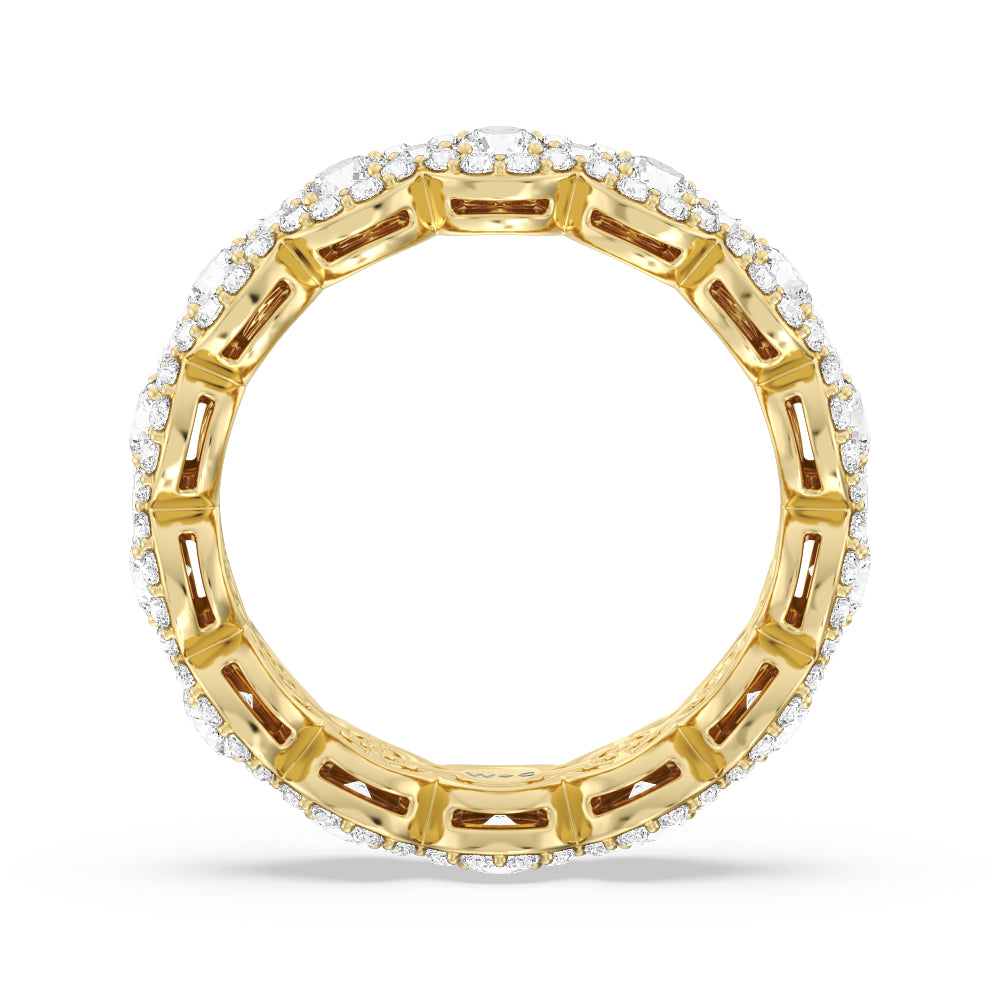 Round Halo Eternity Ring (F/G SI+) with 18KT Yellow Gold / Natural / 2 5/8 Cut Diamond in 14KT Yellow Gold / Natural / 2 5/8 view 2
