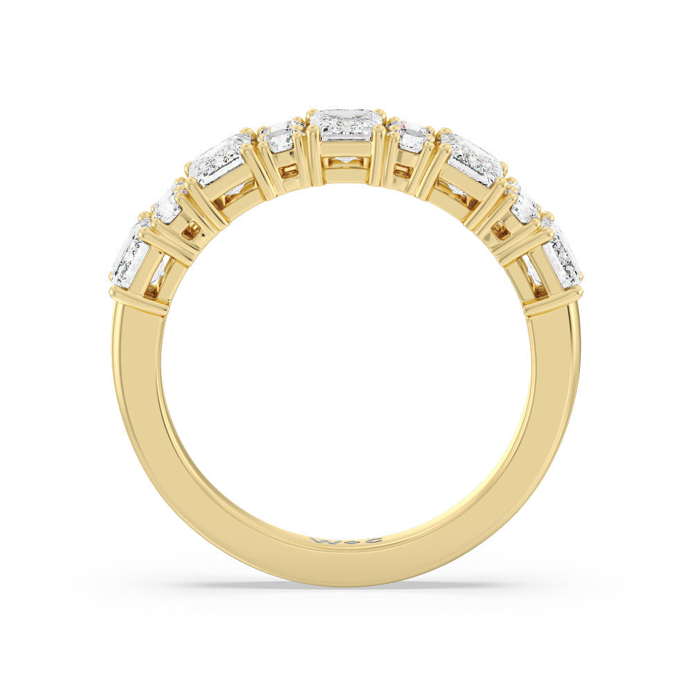 Emerald Station Anniversary Ring with 18KT Yellow Gold / Natural / 2 Cut Diamond in 14KT Yellow Gold / Natural / 2 view 4

