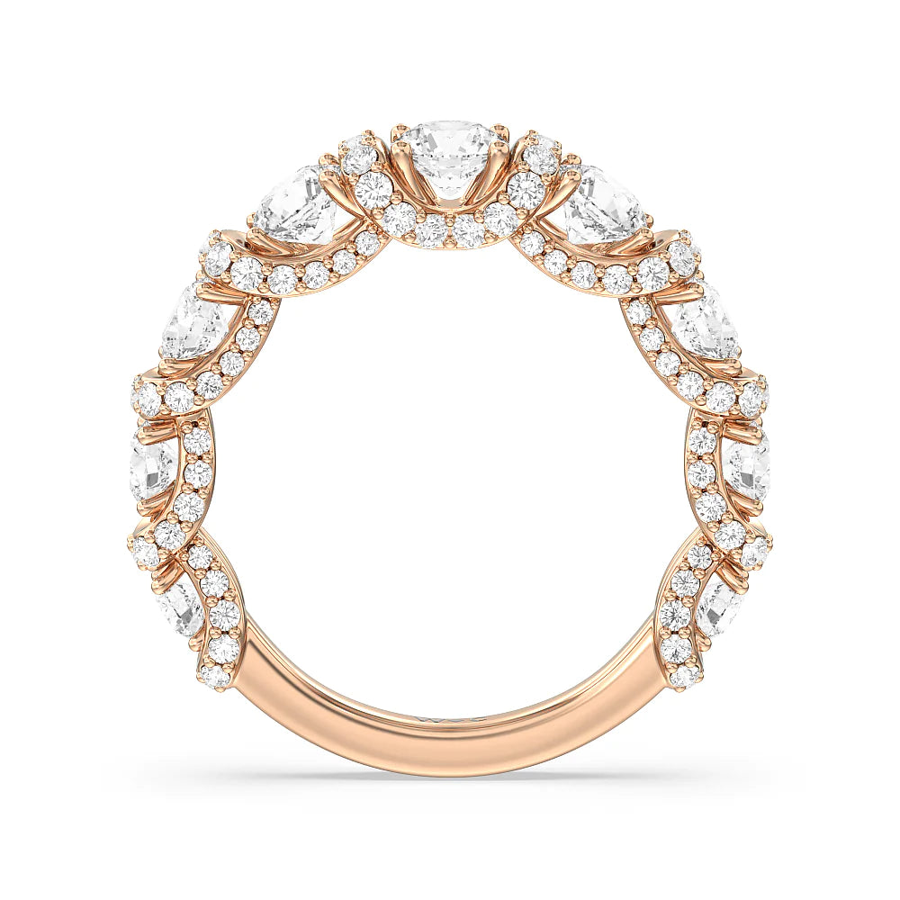 The Crown Anniversary Ring (E+ VS+) with 18KT Rose Gold / Lab / 2 1/2 Cut Diamond in 14KT Rose Gold / Lab / 2 1/2 view 3
