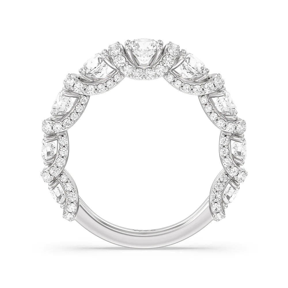 The Crown Anniversary Ring (E+ VS+) with Platinum / Lab / 2 1/2 Cut Diamond in 14KT Platinum / Lab / 2 1/2 view 3
