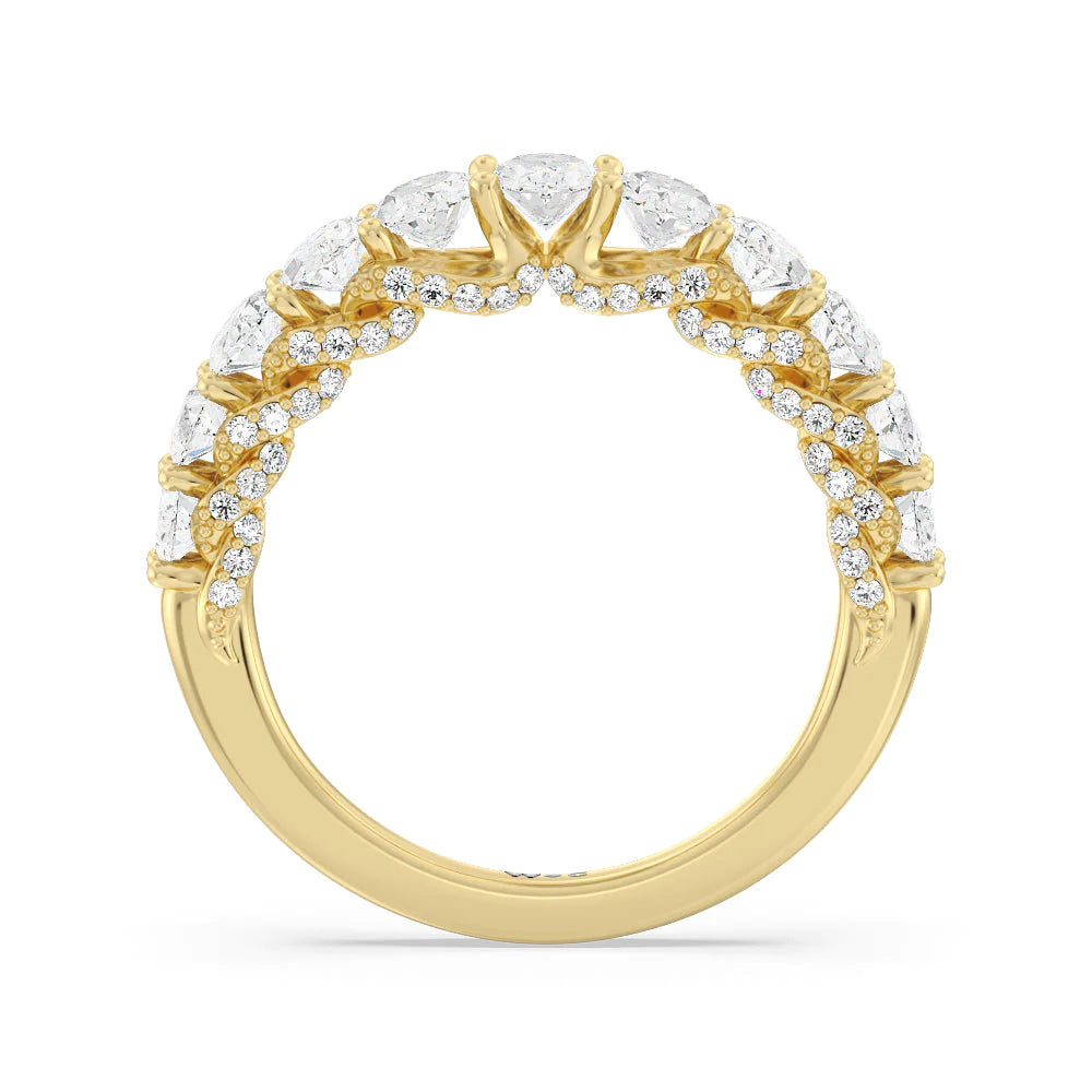 The Regal Anniversary Ring (E+ VS+) with 18KT Yellow Gold / Lab / 2 5/8 Cut Diamond in 14KT Yellow Gold / Lab / 2 5/8 view 3
