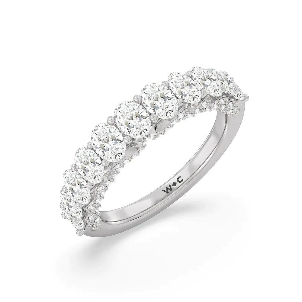The Regal Anniversary Ring (E+ VS+) with Platinum / Lab / 2 5/8 Cut Diamond in 14KT Platinum / Lab / 2 5/8 view 4
