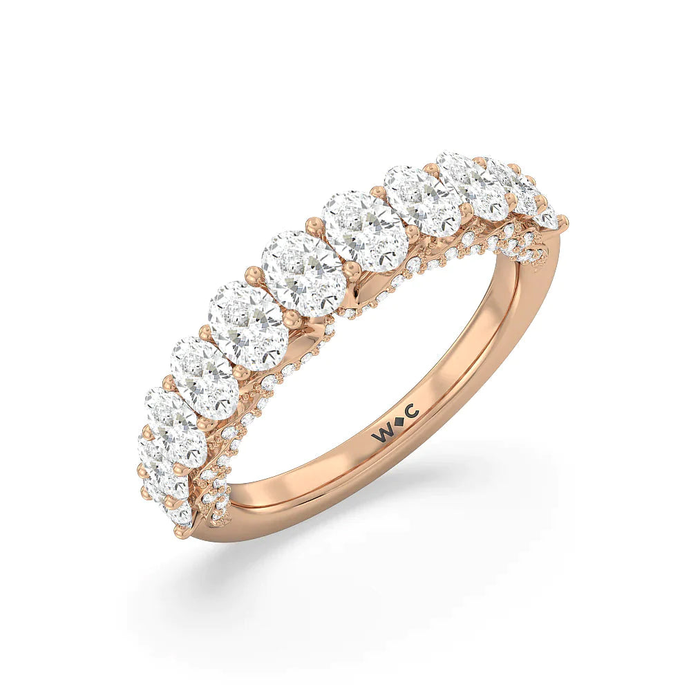 The Regal Anniversary Ring (E+ VS+) with 18KT Rose Gold / Lab / 2 5/8 Cut Diamond in 14KT Rose Gold / Lab / 2 5/8 view 4
