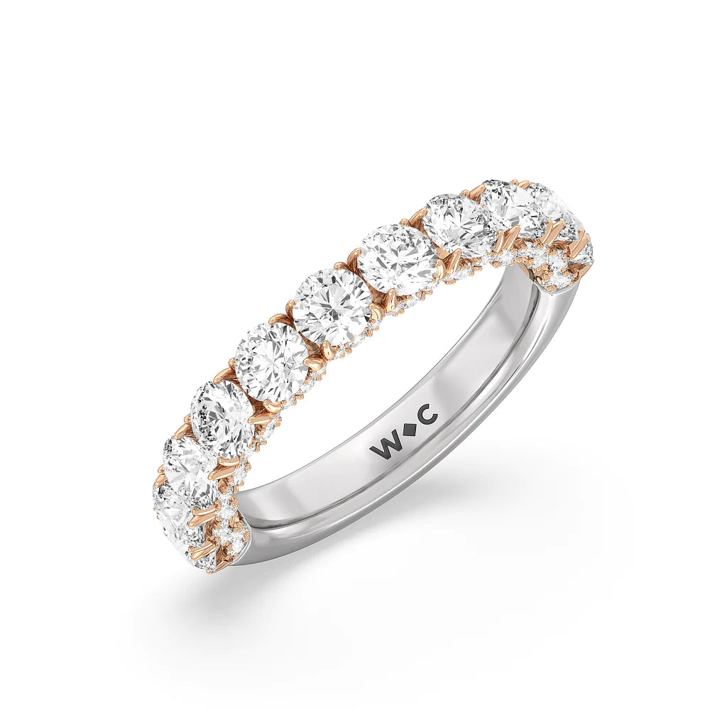 The Philharmonic Anniversary Ring (E+ VS+) with 18KT White & Rose Gold / Lab / 2 1/2 Cut Diamond in 14KT White & Rose Gold / Lab / 2 1/2 view 3
