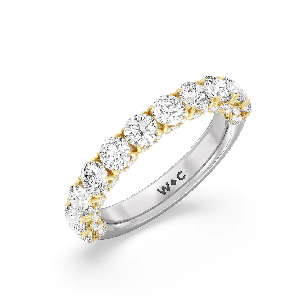 The Philharmonic Anniversary Ring (E+ VS+) with 18KT White & Yellow Gold / Lab / 2 1/2 Cut Diamond in 14KT White & Yellow Gold / Lab / 2 1/2 view 3
