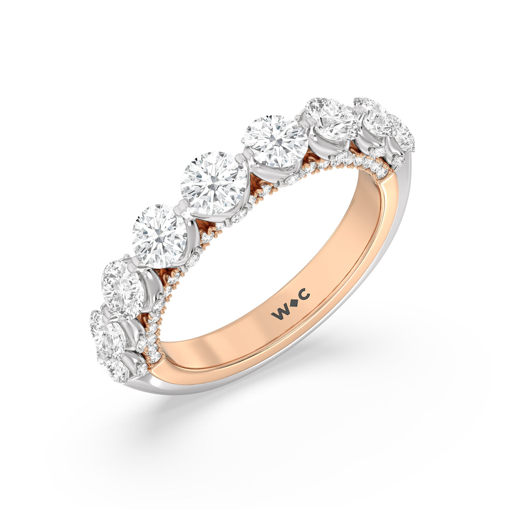 The Royalton Anniversary Ring with 18KT White & Rose Gold / Natural / 2 1/3 Cut Diamond in 14KT White & Rose Gold / Natural / 2 1/3 view 3
