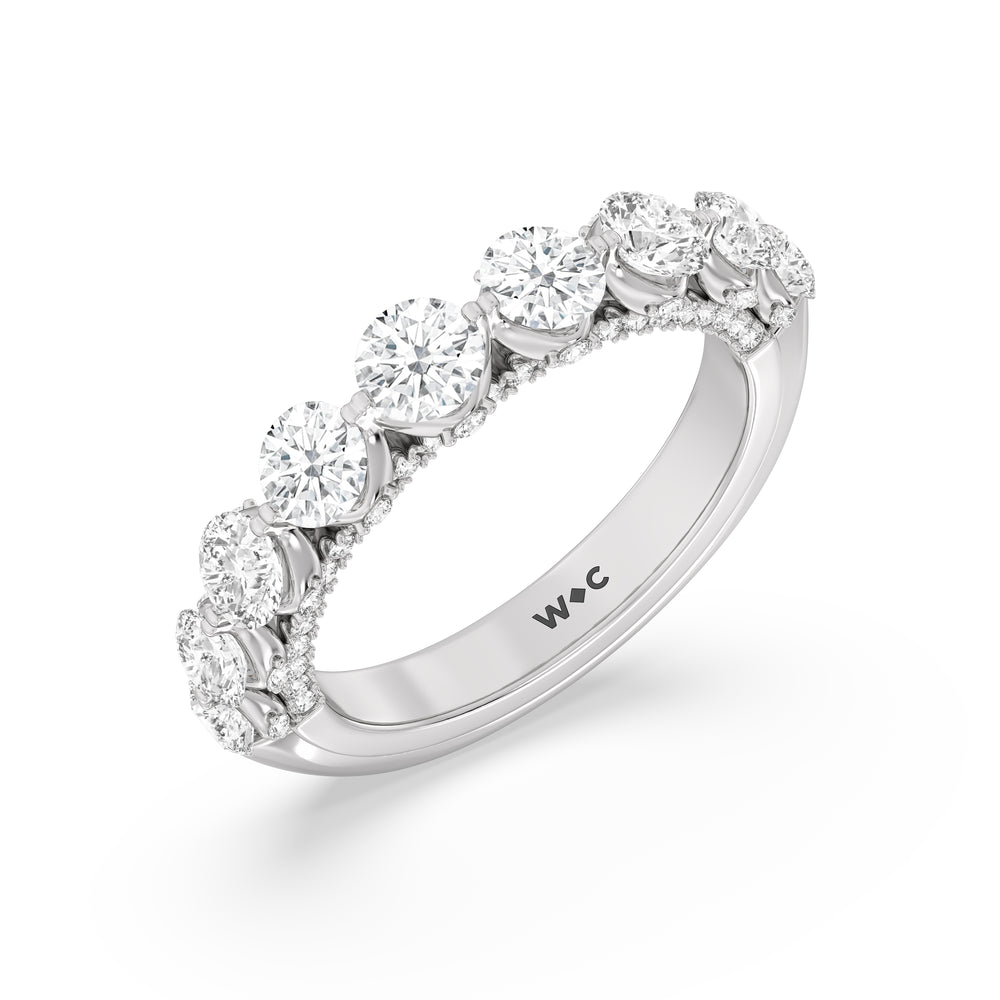 The Royalton Anniversary Ring with Platinum / Natural / 2 1/3 Cut Diamond in 14KT Platinum / Natural / 2 1/3 view 3
