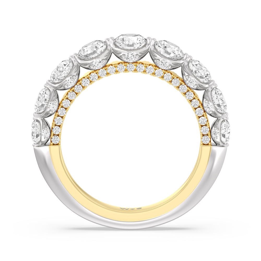 The Royalton Anniversary Ring with 18KT White & Yellow Gold / Natural / 2 1/3 Cut Diamond in 14KT White & Yellow Gold / Natural / 2 1/3 view 2
