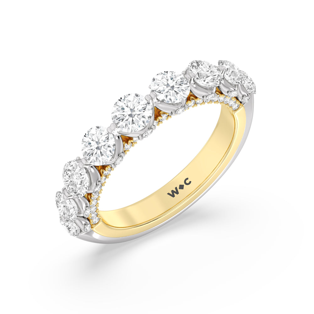 The Royalton Anniversary Ring with 18KT White & Yellow Gold / Natural / 2 1/3 Cut Diamond in 14KT White & Yellow Gold / Natural / 2 1/3 view 3
