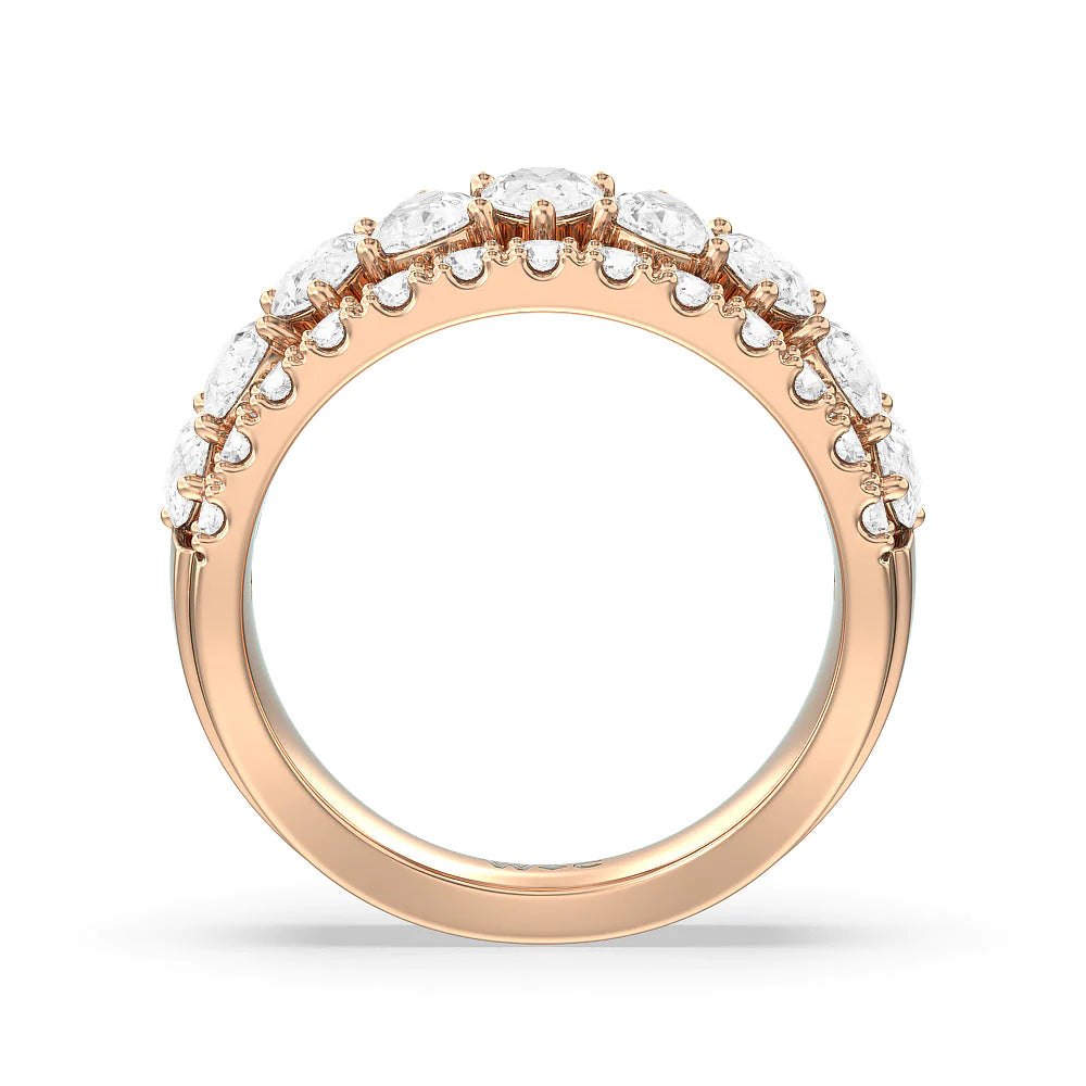 The Crosby Anniversary Ring (E+ VS+) with 18KT Rose Gold / Lab / 3 1/4 Cut Diamond in 14KT Rose Gold / Lab / 3 1/4 view 2
