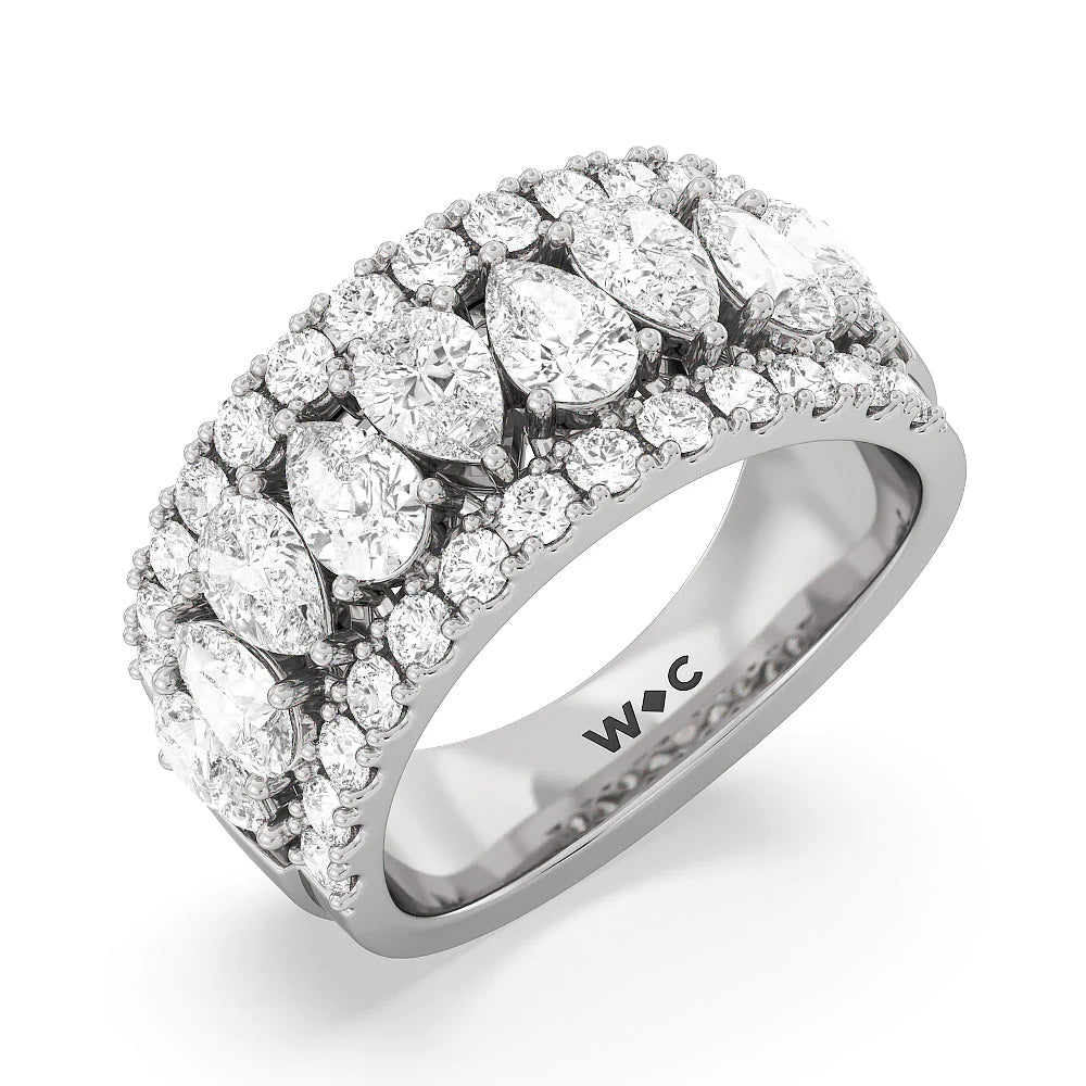The Crosby Anniversary Ring (E+ VS+) with Platinum / Lab / 3 1/4 Cut Diamond in 14KT Platinum / Lab / 3 1/4 view 3
