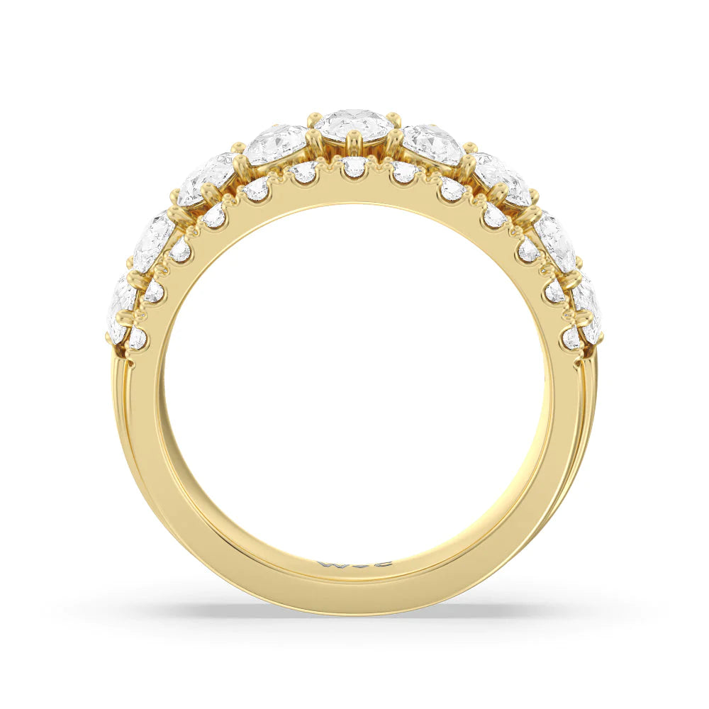 The Crosby Anniversary Ring (E+ VS+) with 18KT Yellow Gold / Lab / 3 1/4 Cut Diamond in 14KT Yellow Gold / Lab / 3 1/4 view 2

