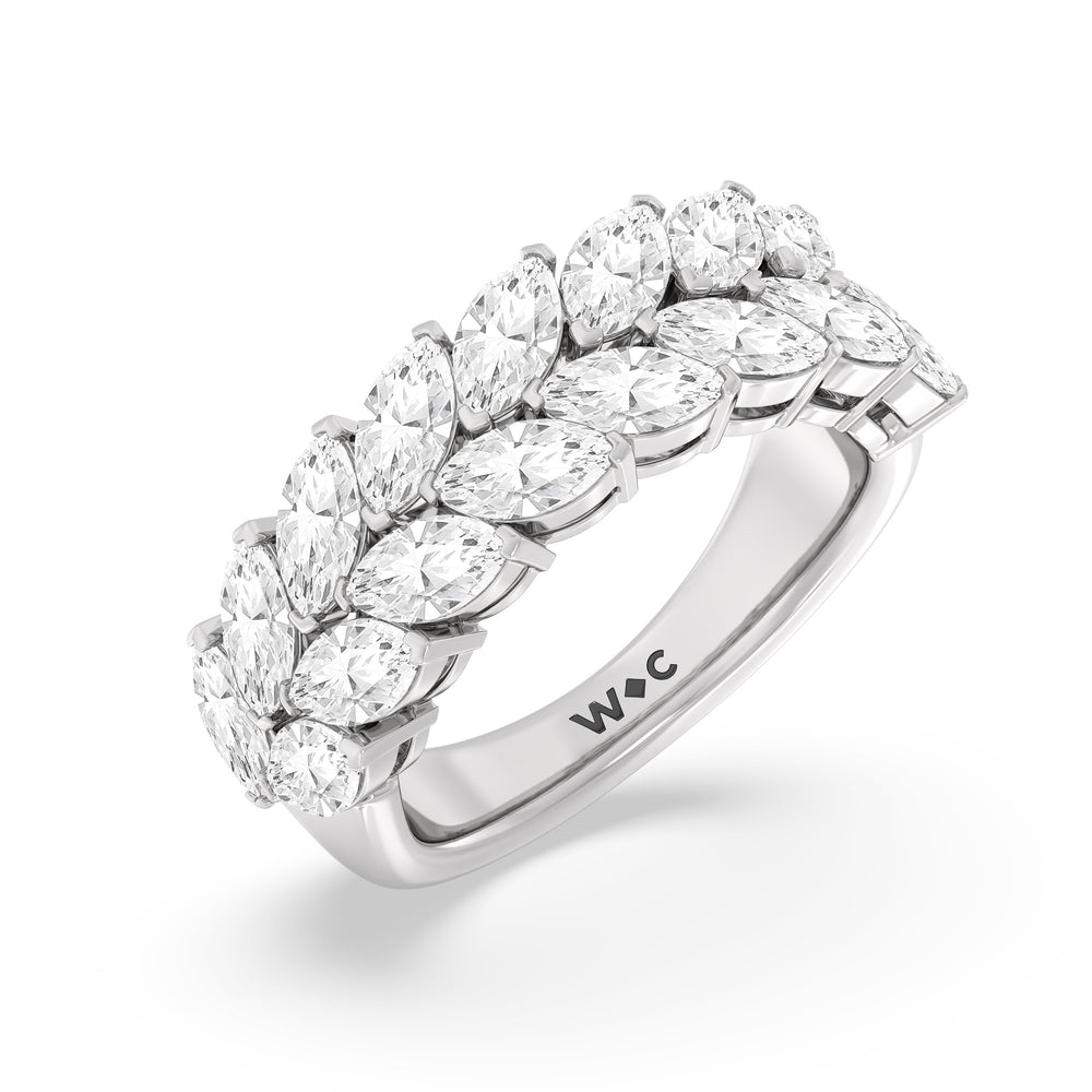 The Edge Anniversary Ring with Platinum / Natural / 3 1/5 Cut Diamond in 14KT Platinum / Natural / 3 1/5 view 5

