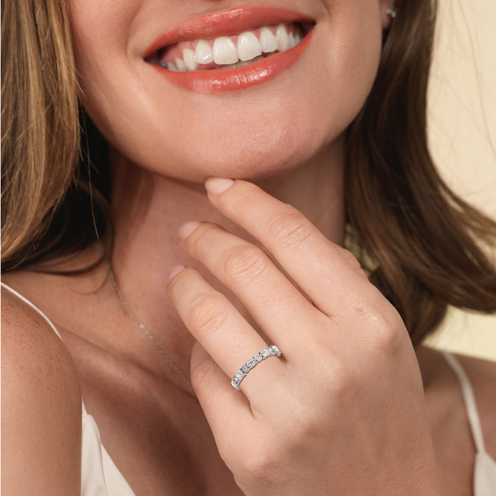 Model Wearing The Met Eternity Ring Size 7.5 view