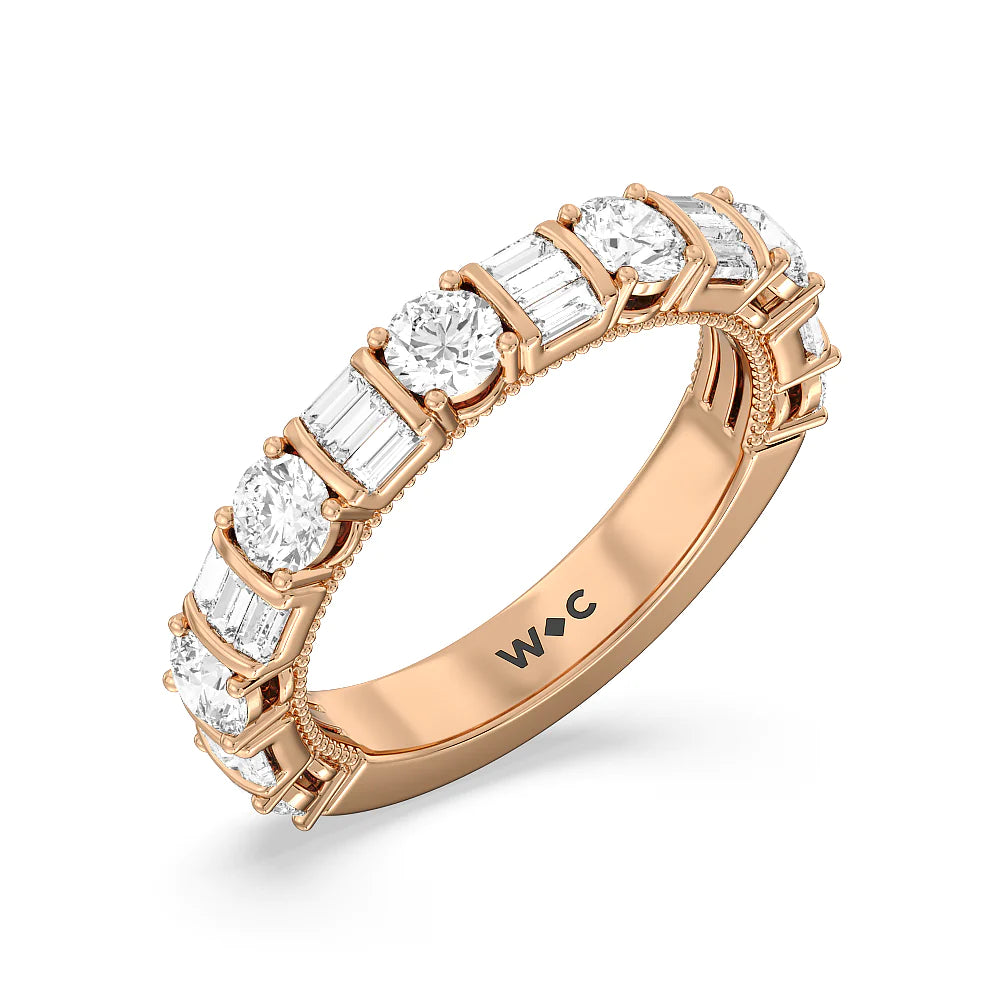 The Fraunces Anniversary Ring (E+ VS+) with 18KT Rose Gold / Lab / 1 7/8 Cut Diamond in 14KT Rose Gold / Lab / 1 7/8 view 3
