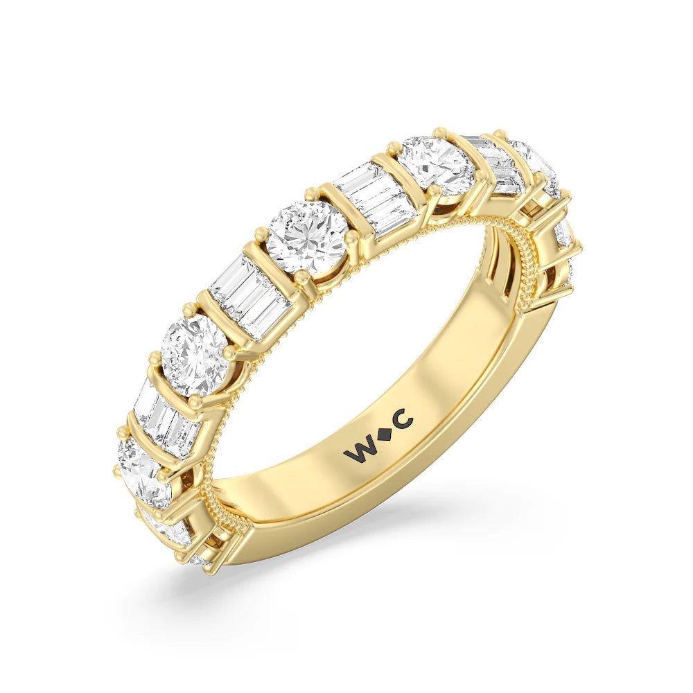 The Fraunces Anniversary Ring (E+ VS+) with 18KT Yellow Gold / Lab / 1 7/8 Cut Diamond in 14KT Yellow Gold / Lab / 1 7/8 view 3
