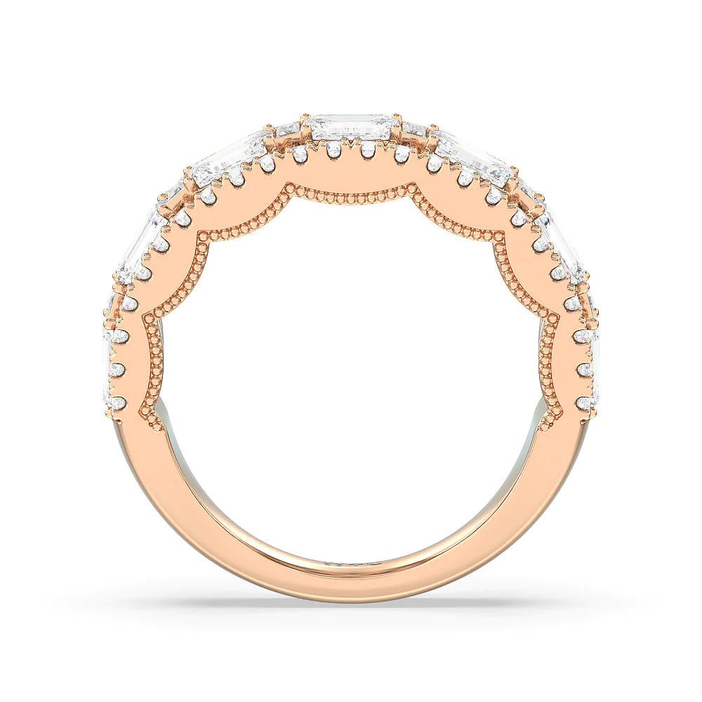 The Hudson Anniversary Ring (E+ VS+) with 18KT Rose Gold / Lab / 3 Cut Diamond in 14KT Rose Gold / Lab / 3 view 2
