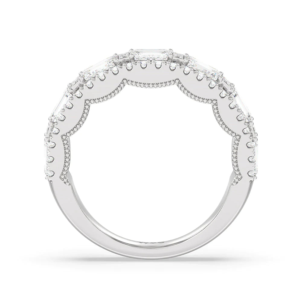 The Hudson Anniversary Ring (E+ VS+) with Platinum / Lab / 3 Cut Diamond in 14KT Platinum / Lab / 3 view 2
