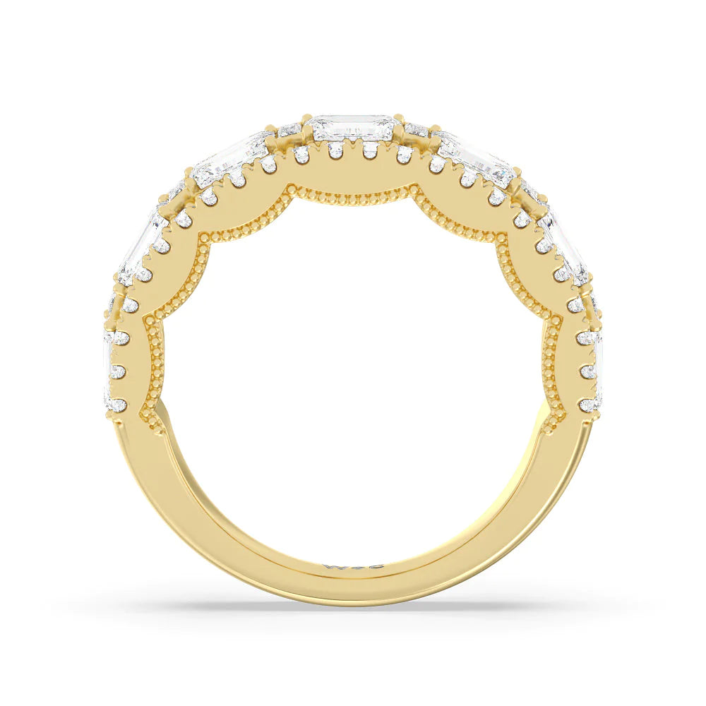 The Hudson Anniversary Ring (E+ VS+) with 18KT Yellow Gold / Lab / 3 Cut Diamond in 14KT Yellow Gold / Lab / 3 view 2
