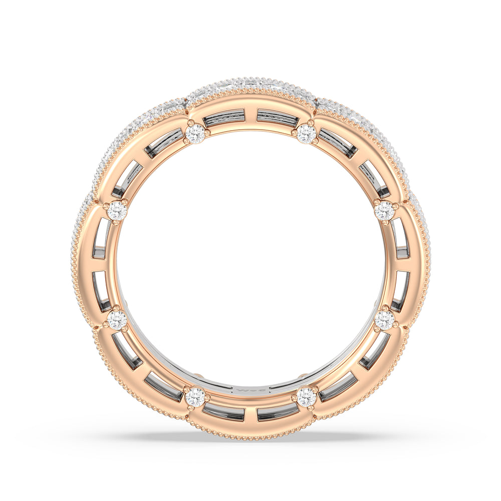 The Algonquin Eternity Ring with 18KT White & Rose Gold / Natural / 1 Cut Diamond in 14KT White & Rose Gold / Natural / 1 view 2
