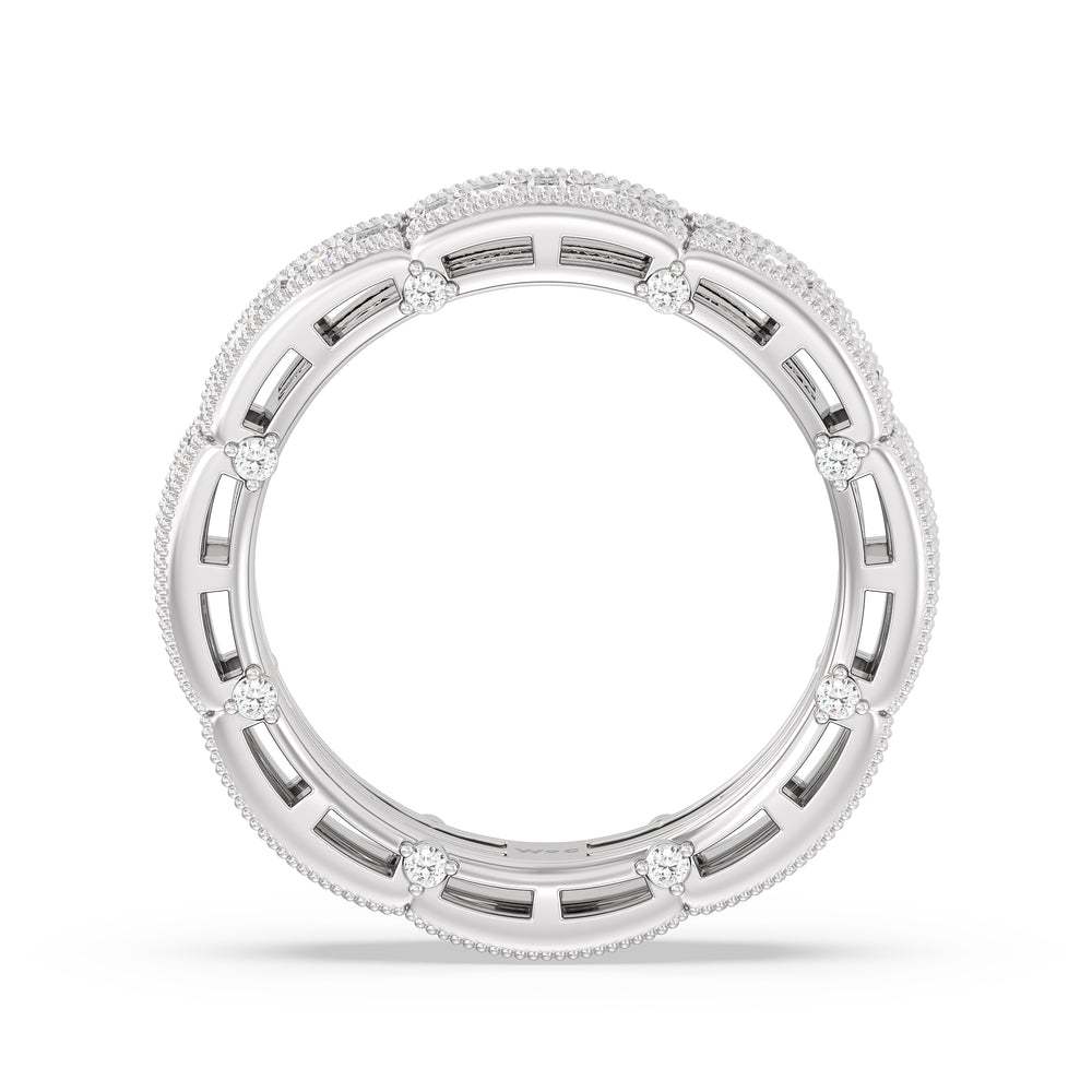 The Algonquin Eternity Ring with Platinum / Natural / 1 Cut Diamond in 14KT Platinum / Natural / 1 view 2
