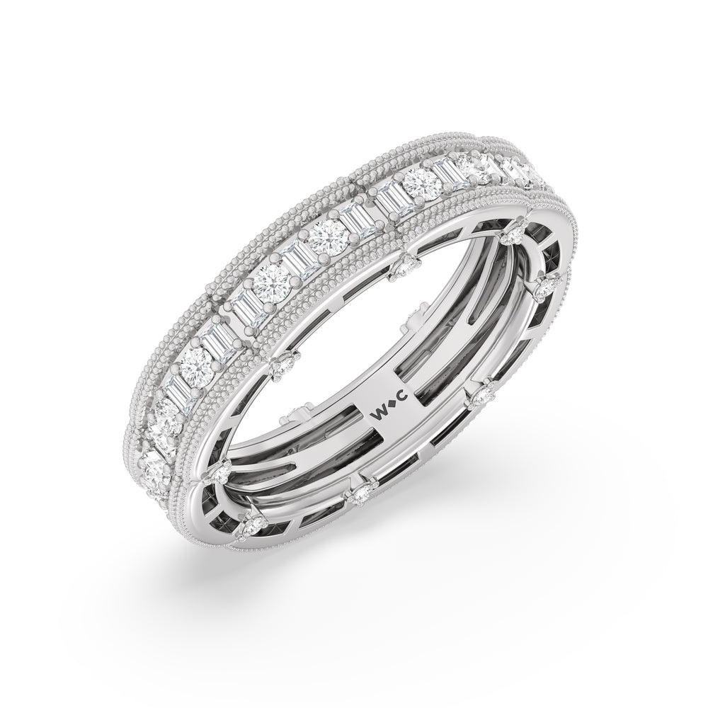 The Algonquin Eternity Ring with Platinum / Natural / 1 Cut Diamond in 14KT Platinum / Natural / 1 view 3
