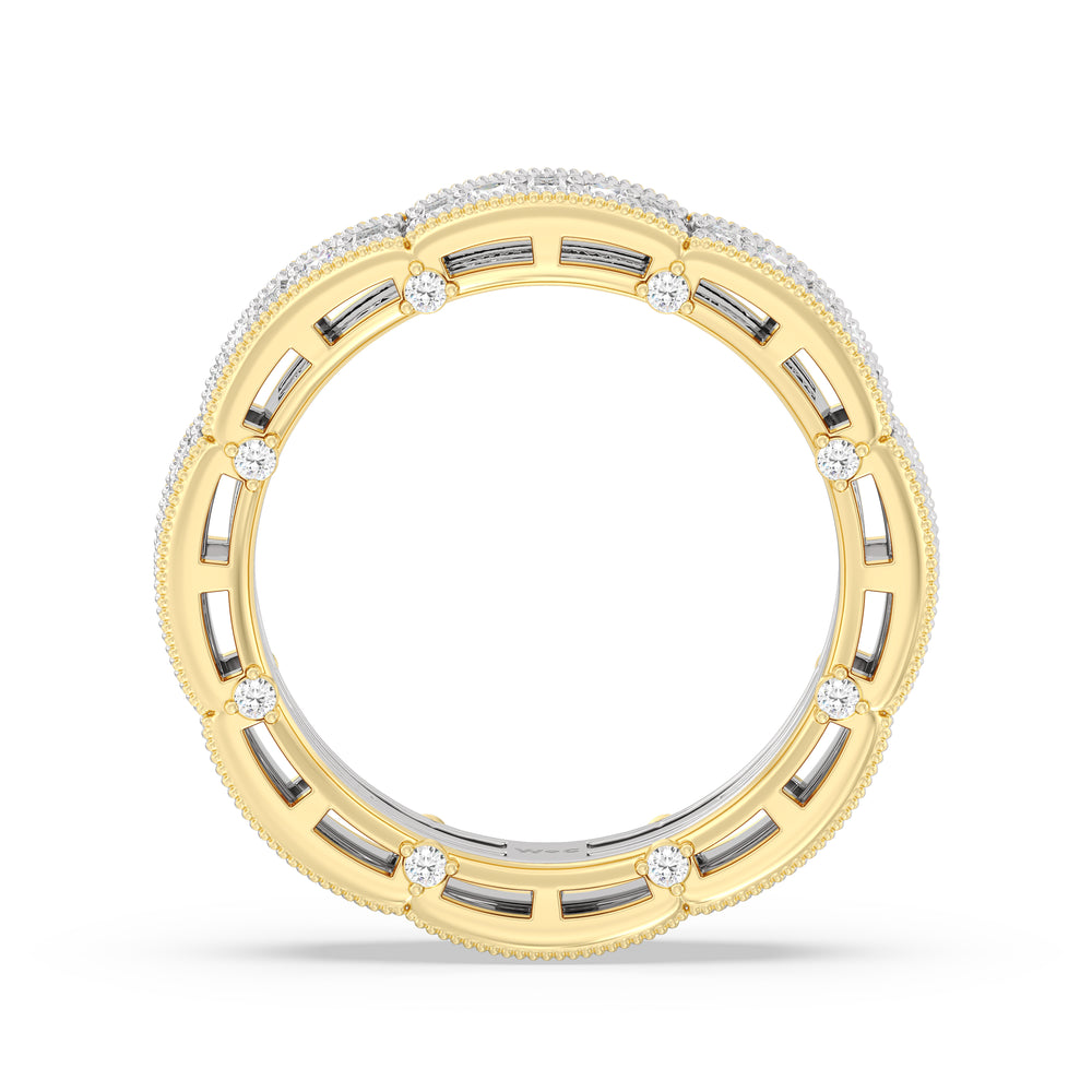 The Algonquin Eternity Ring with 18KT White & Yellow Gold / Natural / 1 Cut Diamond in 14KT White & Yellow Gold / Natural / 1 view 2
