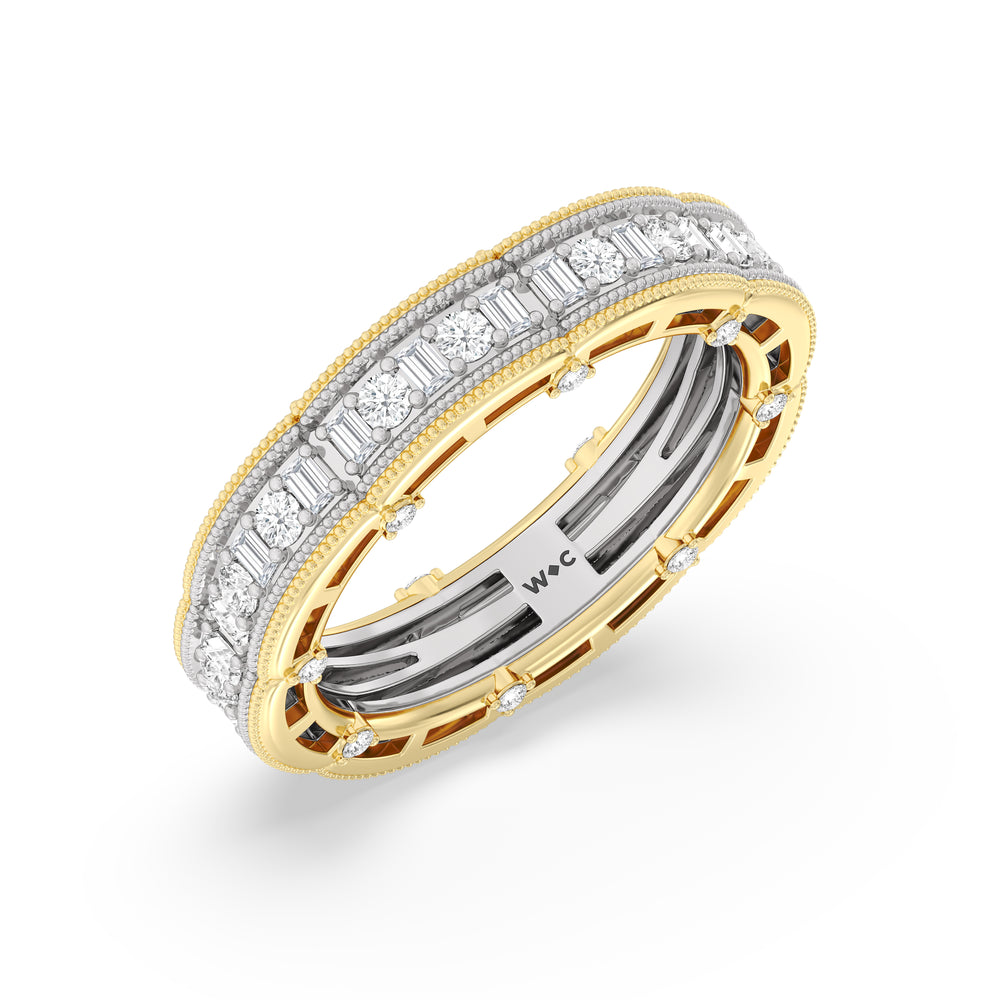 The Algonquin Eternity Ring with 18KT White & Yellow Gold / Natural / 1 Cut Diamond in 14KT White & Yellow Gold / Natural / 1 view 3
