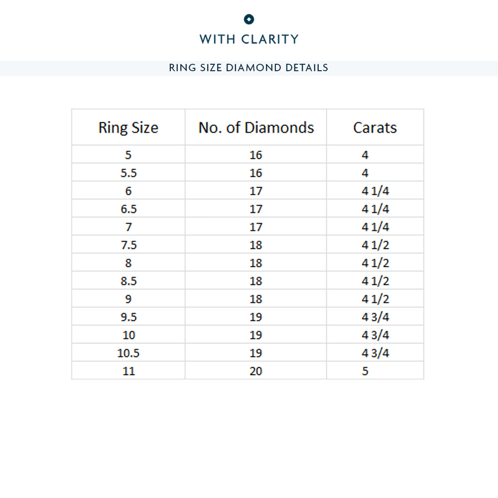 Emerald Split Prong Waves Eternity Ring with Platinum / Natural / 4 1/4 Cut Diamond in 14KT Platinum / Natural / 4 1/4 view 4
