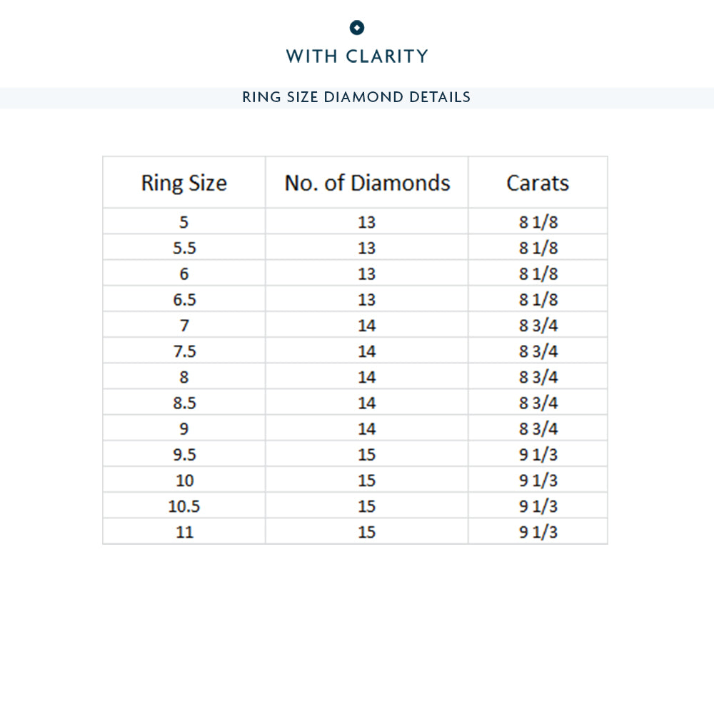 Emerald Split Prong Waves Eternity Ring with Platinum / Natural / 8 3/4 Cut Diamond in 14KT Platinum / Natural / 8 3/4 view 4
