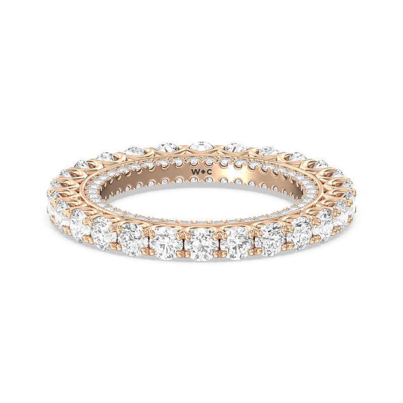 Round Split Prong Studded Eternity Ring