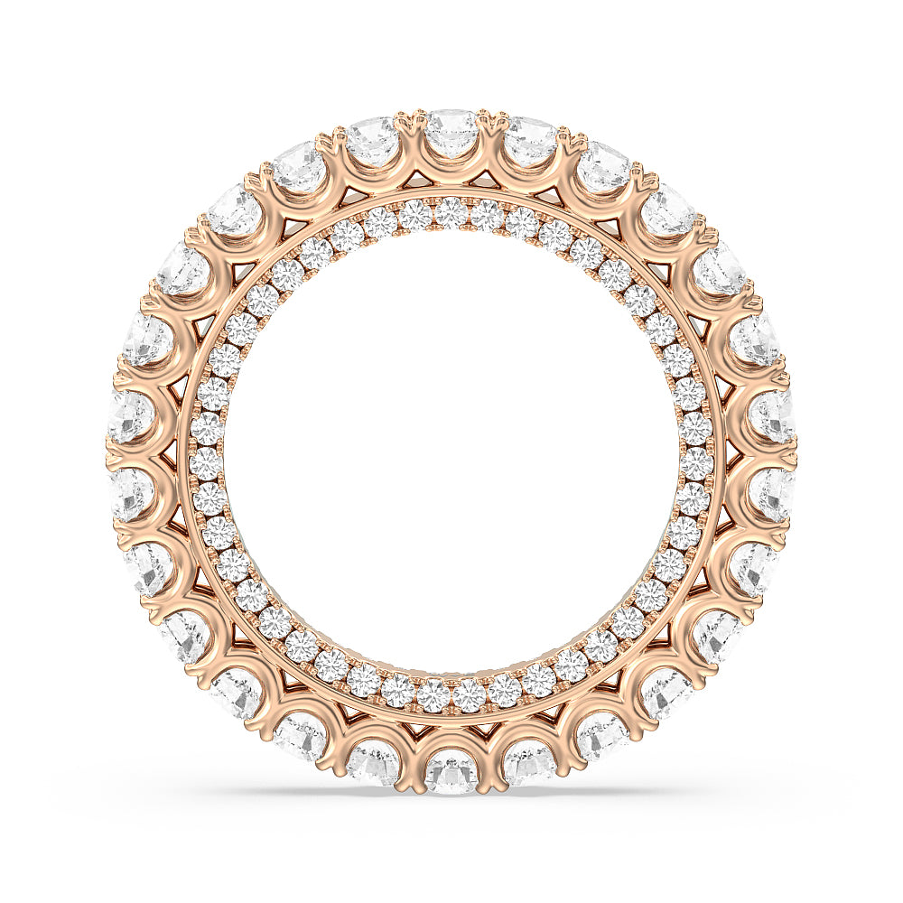 Round Split Prong Studded Eternity Ring with 18KT Rose Gold / Natural / 3 5/8 Cut Diamond in 14KT Rose Gold / Natural / 3 5/8 view 2
