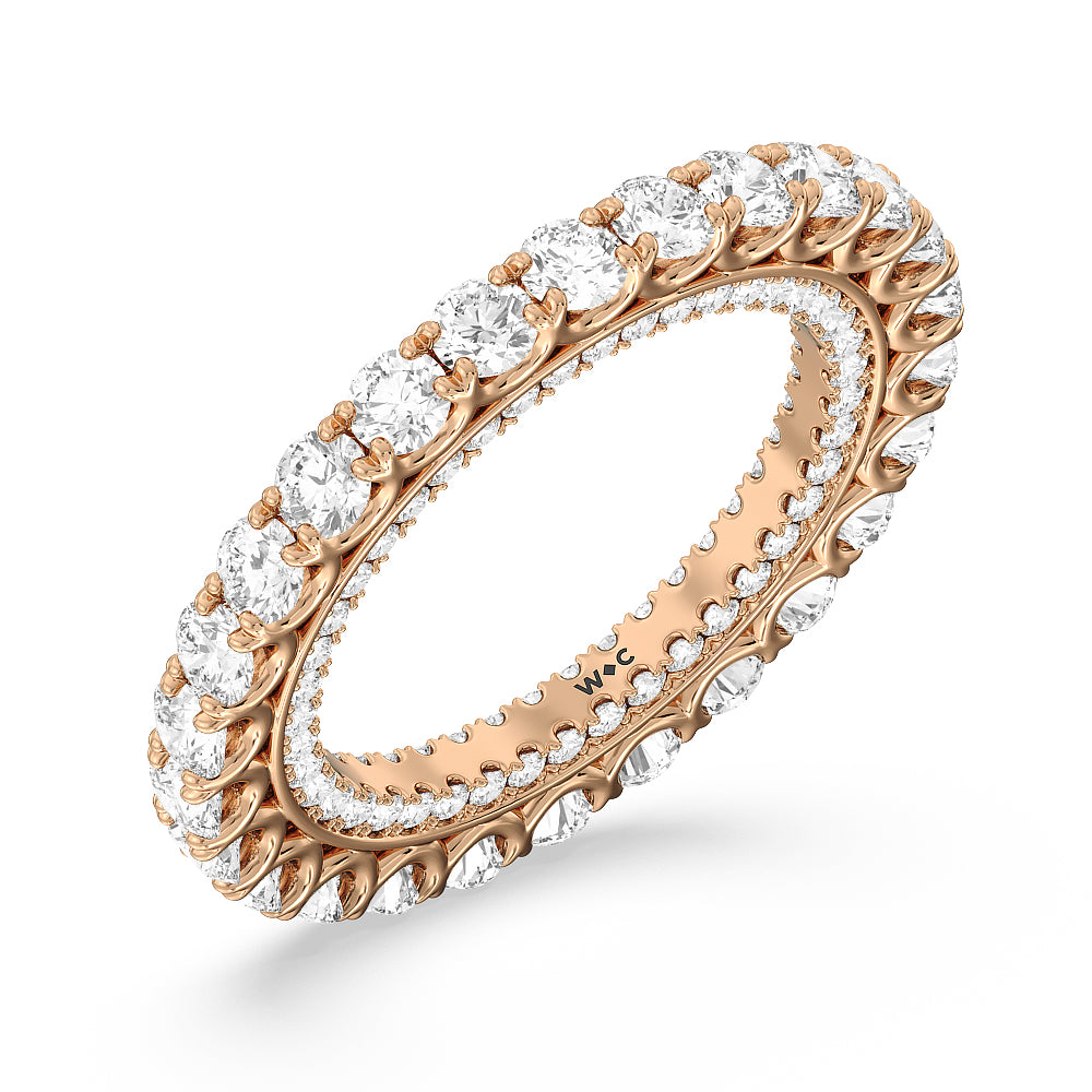 Round Split Prong Studded Eternity Ring with 18KT Rose Gold / Natural / 3 5/8 Cut Diamond in 14KT Rose Gold / Natural / 3 5/8 view 3
