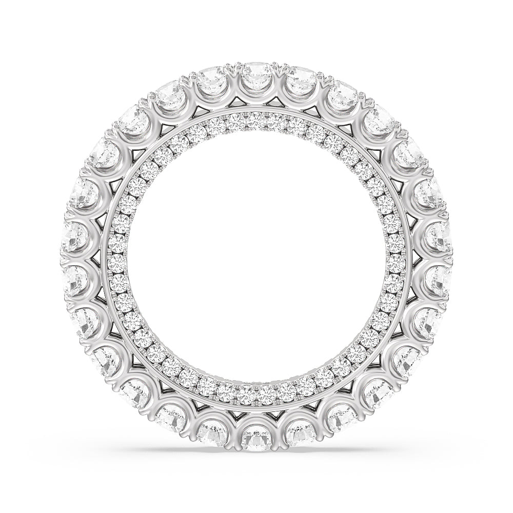 Round Split Prong Studded Eternity Ring with Platinum / Natural / 3 5/8 Cut Diamond in 14KT Platinum / Natural / 3 5/8 view 2

