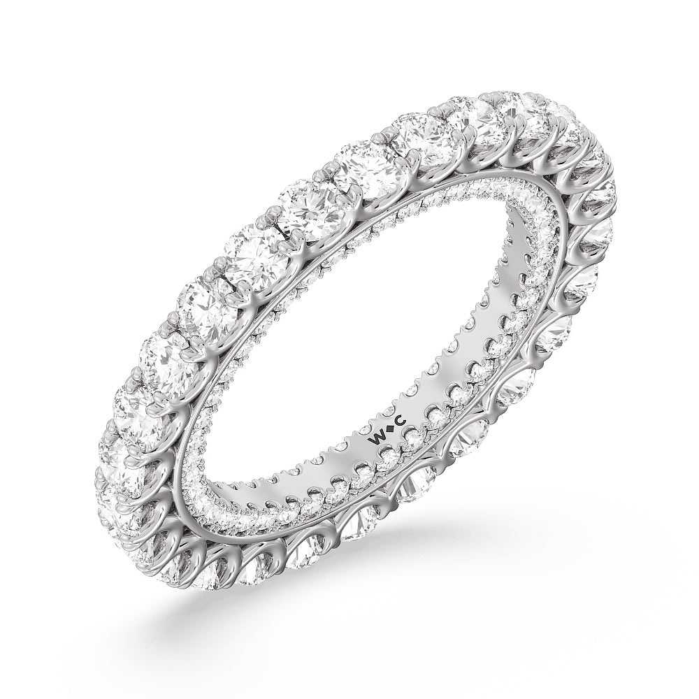 Round Split Prong Studded Eternity Ring with Platinum / Natural / 3 5/8 Cut Diamond in 14KT Platinum / Natural / 3 5/8 view 3
