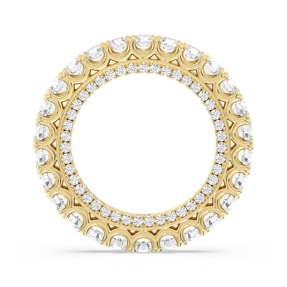 Round Split Prong Studded Eternity Ring with 18KT Yellow Gold / Natural / 3 5/8 Cut Diamond in 14KT Yellow Gold / Natural / 3 5/8 view 2
