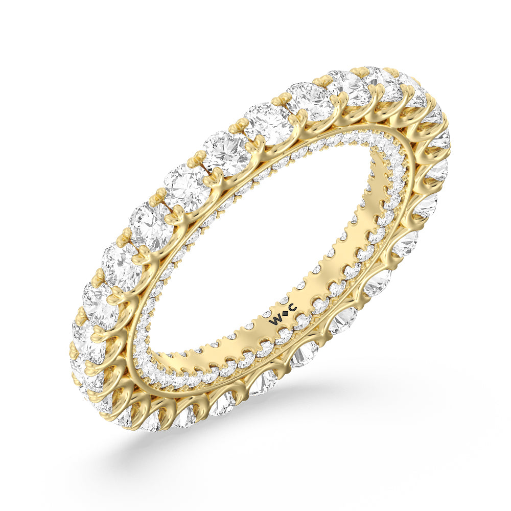 Round Split Prong Studded Eternity Ring with 18KT Yellow Gold / Natural / 3 5/8 Cut Diamond in 14KT Yellow Gold / Natural / 3 5/8 view 3
